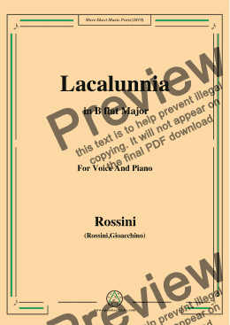 page one of Rossini-La calunnia in B flat Major, for Voice and Piano