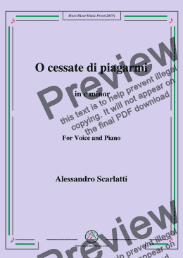 page one of Scarlatti-O cessate di piagarmi in c minor,for Voice&Pno