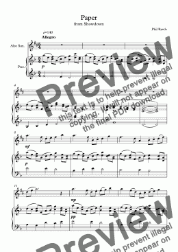page one of Paper - Alto Sax and Piano