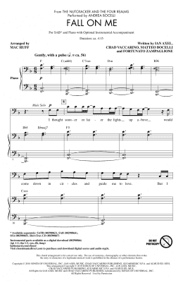 page one of Fall On Me (from The Nutcracker and the Four Realms) (arr. Mac Huff) (SAB Choir)
