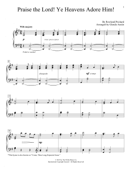 page one of Praise The Lord! Ye Heavens Adore Him! (arr. Glenda Austin) (Educational Piano)