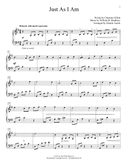 page one of Just As I Am (arr. Glenda Austin) (Educational Piano)
