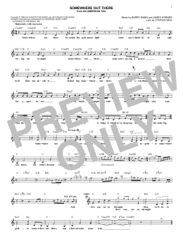 page one of Somewhere Out There (Lead Sheet / Fake Book)