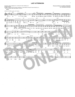 page one of Lazy Afternoon (Lead Sheet / Fake Book)