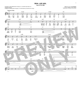 page one of Real Live Girl (Lead Sheet / Fake Book)
