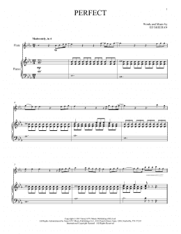 page one of Perfect (Flute and Piano)