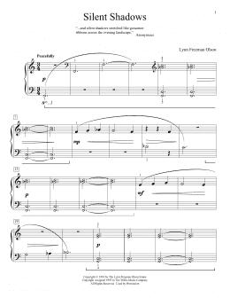 page one of Silent Shadows (Educational Piano)