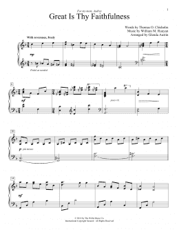 page one of Great Is Thy Faithfulness (arr. Glenda Austin) (Educational Piano)
