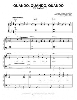 page one of Quando, Quando, Quando (Tell Me When) (Very Easy Piano)