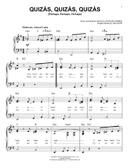 page one of Quizas, Quizas, Quizas (Perhaps, Perhaps, Perhaps) (Very Easy Piano)