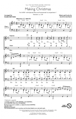 page one of Making Christmas (from The Nightmare Before Christmas) (arr. Mark Brymer) (SATB Choir)