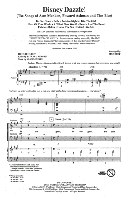 page one of Disney Dazzle! (The Songs of Alan Menken, Howard Ashman and Tim Rice) (Medley) (SAB Choir)