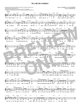page one of Tell Me On A Sunday (Lead Sheet / Fake Book)