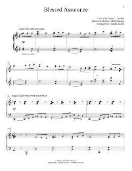 page one of Blessed Assurance (arr. Glenda Austin) (Educational Piano)