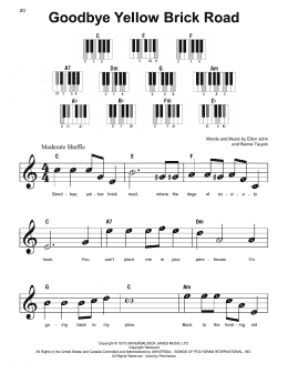 page one of Goodbye Yellow Brick Road (Super Easy Piano)