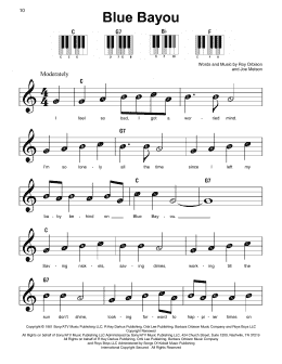 page one of Blue Bayou (Super Easy Piano)