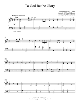 page one of To God Be The Glory (arr. Glenda Austin) (Educational Piano)