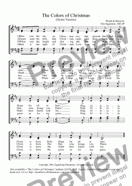 page one of The Colors of Christmas (Hymn) (Revised)