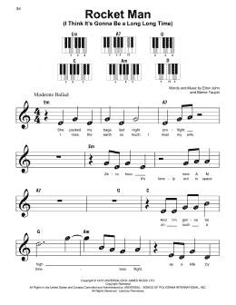 page one of Rocket Man (I Think It's Gonna Be A Long Long Time) (Super Easy Piano)