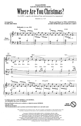 page one of Where Are You Christmas? (from How The Grinch Stole Christmas) (arr. Mark Brymer) (SATB Choir)