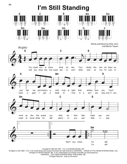 page one of I'm Still Standing (Super Easy Piano)