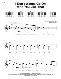 page one of I Don't Wanna Go On With You Like That (Super Easy Piano)