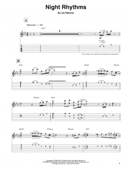page one of Night Rhythms (Guitar Tab (Single Guitar))