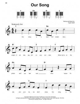 page one of Our Song (Super Easy Piano)