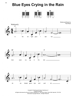 page one of Blue Eyes Crying In The Rain (Super Easy Piano)