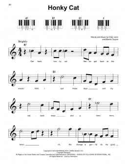 page one of Honky Cat (Super Easy Piano)