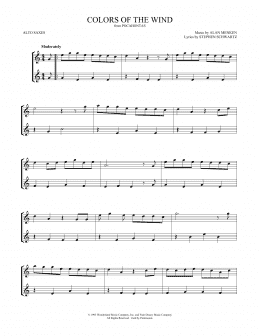 page one of Colors Of The Wind (from Pocahontas) (Alto Sax Duet)