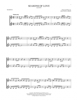 page one of Seasons Of Love (from Rent) (Trumpet Duet)