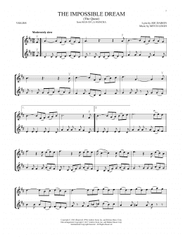 page one of The Impossible Dream (The Quest) (Violin Duet)
