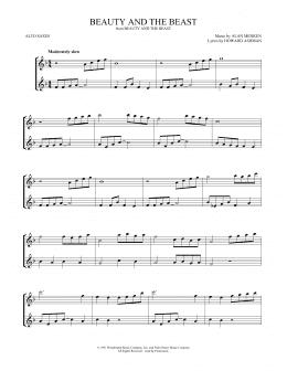 page one of Beauty And The Beast (Alto Sax Duet)