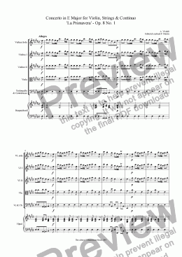 page one of Concerto in E Major Op. 8 No. 1 - ’La Primavera’
