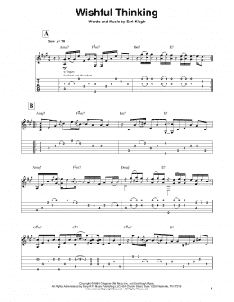 page one of Wishful Thinking (Guitar Tab (Single Guitar))