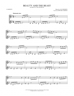 page one of Beauty And The Beast (arr. Mark Phillips) (Clarinet Duet)