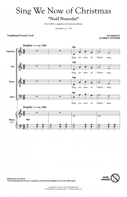 page one of Sing We Now Of Christmas ("Noel Nouvelet") (arr. Audrey Snyder) (SATB Choir)