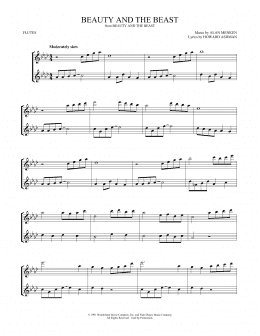 page one of Beauty And The Beast (Flute Duet)