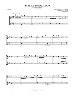 page one of Bibbidi-Bobbidi-Boo (The Magic Song) (from Cinderella) (arr. Mark Phillips) (Violin Duet)