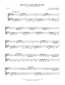 page one of Beauty And The Beast (Violin Duet)