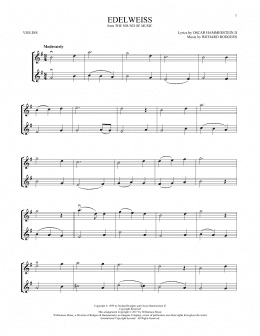page one of Edelweiss (from The Sound of Music) (Violin Duet)