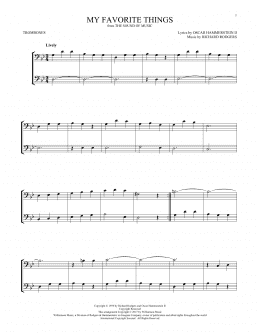 page one of My Favorite Things (from The Sound Of Music) (Trombone Duet)