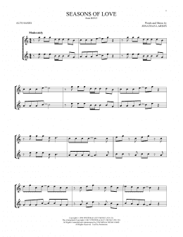 page one of Seasons Of Love (from Rent) (Alto Sax Duet)