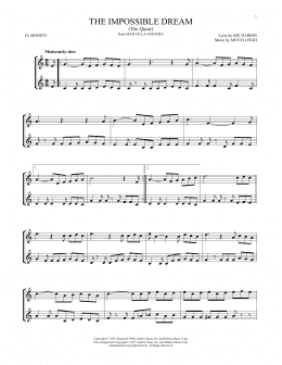 page one of The Impossible Dream (The Quest) (Clarinet Duet)