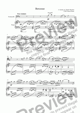 page one of Ilynsky - Berceuse for Cello and Piano