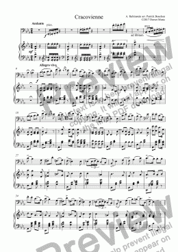 page one of A.Rubenstein - Cracovienne for Cello and Piano