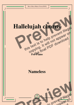 page one of Nameless-Hallelujah chorus,for piano