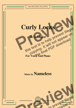 page one of Nameless-Curly Locks,in G Major,for Voice and Piano