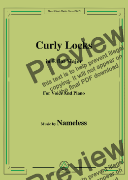 page one of Nameless-Curly Locks,in E flat Major,for Voice and Piano